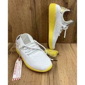 Adidas Mens Pharrell Williams Tennis HU Sneakers Size 4 Yellow White Shoes 2017